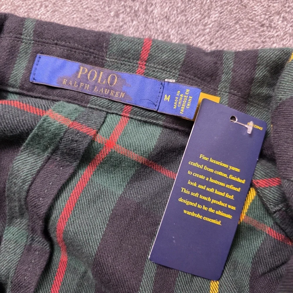 Polo Ralph Lauren Tartan Plaid Flannel‎ Sport Coat Mens M Jacket Surgeons Cuff